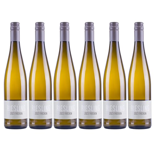 Nehrbaß - “Riesling 2023” - Weißwein trocken 6 x á 0,75 Liter - Qualitätswein - Vegan - Aus Deutschland (Rheinhessen) - mit Schraubverschluss von Nehrbaß