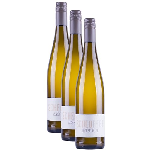 Nehrbaß - “Scheurebe 2020” - Weißwein feinherb 3 x á 0,75 Liter - Weisswein Qualitätswein aus Deutschland (Rheinhessen) - Gewinner der goldenen Kammerpreismünze von Nehrbaß