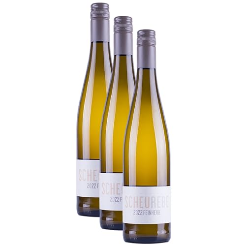 Nehrbaß - “Scheurebe 2022” - Weißwein feinherb 3 x á 0,75 Liter - Weisswein Qualitätswein aus Deutschland (Rheinhessen) - Gewinner der goldenen Kammerpreismünze von Nehrbaß
