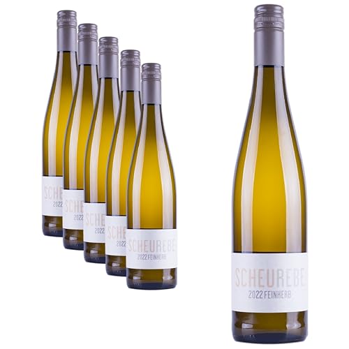Nehrbaß - “Scheurebe 2022” - Weißwein feinherb 6 x á 0,75 Liter - Weisswein Qualitätswein aus Deutschland (Rheinhessen) - Gewinner der goldenen Kammerpreismünze von Nehrbaß