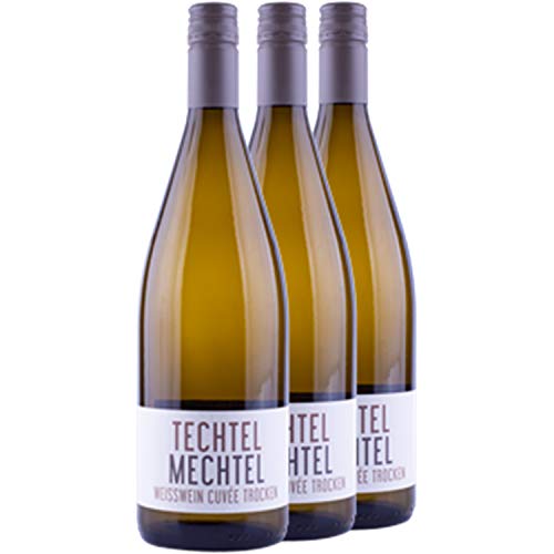 Nehrbaß - “Techtelmechtel 2022” - Weißweincuvée trocken 3 x á 1 Liter - Weißwein - Vegan - Rebsorte Riesling und Weißburgunder - Aus Deutschland (Rheinhessen) - mit Schraubverschluss von Nehrbaß
