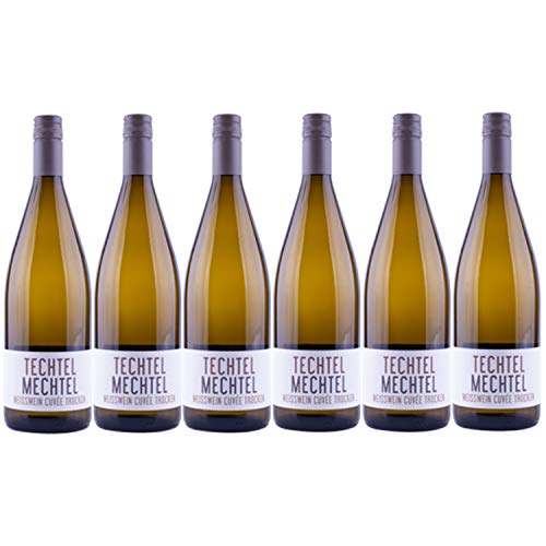 Nehrbaß - “Techtelmechtel 2022” - Weißweincuvée trocken 6 x á 1 Liter - Weißwein - Vegan - Rebsorte Riesling und Weißburgunder - Aus Deutschland (Rheinhessen) - mit Schraubverschluss von Nehrbaß