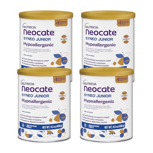 Neocate Syneo Junior – pulverisierte hypoallergene Formel auf Aminosäurebasis für Kleinkinder und Junioren – Syneo Junior ohne Geschmack – 4 Stück Neocate Syneo Junior – pulverisierte hypoallergene Formel auf Aminosäurebasis für Kleinkinder und Junioren – Syneo Junior ohne Geschmack – 4 Stück von Neocate