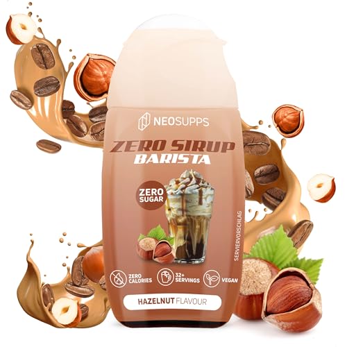 Neosupps Zero Sirup Barista - Hazelnut Geschmack - natürlicher Getränkesirup mit Zero Kalorien, Getränkekonzentrat, Fertiggetränk Vegan, Zuckerfreier Sirup, Ideal für Kaffeespezialitäten, 1x 65ml Neosupps Zero Sirup Barista - Hazelnut Geschmack - natürlicher Getränkesirup mit Zero Kalorien, Getränkekonzentrat, Fertiggetränk Vegan, Zuckerfreier Sirup, Ideal für Kaffeespezialitäten, 1x 65ml von Neosupps