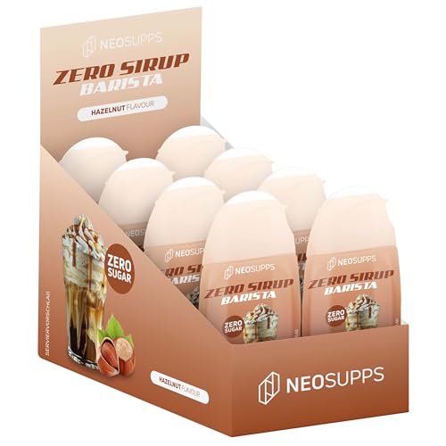Neosupps Zero Sirup Barista - Hazelnut Geschmack - natürlicher Getränkesirup mit Zero Kalorien, Getränkekonzentrat, Fertiggetränk Vegan, Zuckerfreier Sirup, Ideal für Kaffeespezialitäten, 8x 65ml Neosupps Zero Sirup Barista - Hazelnut Geschmack - natürlicher Getränkesirup mit Zero Kalorien, Getränkekonzentrat, Fertiggetränk Vegan, Zuckerfreier Sirup, Ideal für Kaffeespezialitäten, 8x 65ml von Neosupps