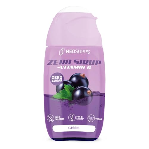 Neosupps Zero Sirup - Cassis Geschmack - 65 ml natürlicher Getränkesirup mit Vitamin C, 1x Flasche ergibt 8 L Fertiggetränk, Zero Kalorien & zucker Getränkekonzentrat, 1x 65ml Fertiggetränk Neosupps Zero Sirup - Cassis Geschmack - 65 ml natürlicher Getränkesirup mit Vitamin C, 1x Flasche ergibt 8 L Fertiggetränk, Zero Kalorien & zucker Getränkekonzentrat, 1x 65ml Fertiggetränk von Neosupps