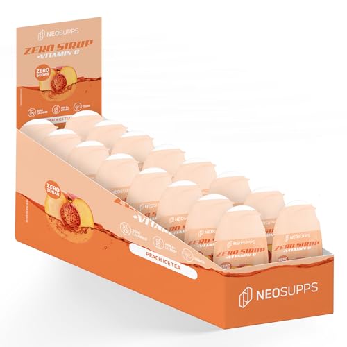 Neosupps Zero Sirup - Peach Geschmack - 65 ml natürlicher Getränkesirup mit Vitamin C, 1x Flasche ergibt 8 L Fertiggetränk, 16er Box Fertiggetränk Neosupps Zero Sirup - Peach Geschmack - 65 ml natürlicher Getränkesirup mit Vitamin C, 1x Flasche ergibt 8 L Fertiggetränk, 16er Box Fertiggetränk von Neosupps