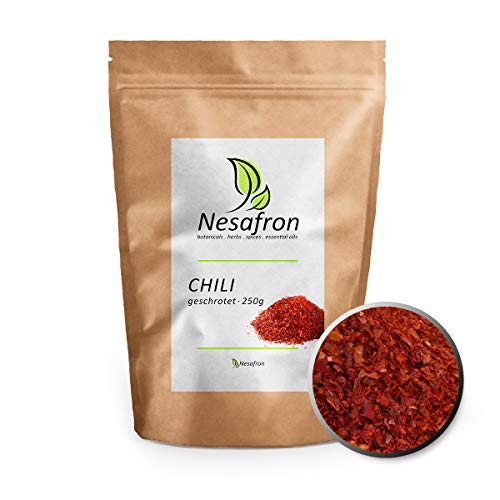 Nesafron Chili geschrotet Chili Flocken Aromabeutel 100% Qualität 250g von Nesafron