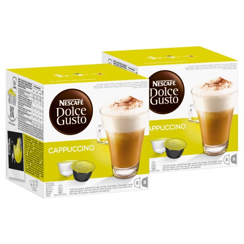 Nescafé Dolce Gusto Cappuccino, Kaffee, Kaffekapsel, 2er Pack, 2 x 16 Kapseln (16 Portionen) von NESCAFÉ Dolce Gusto