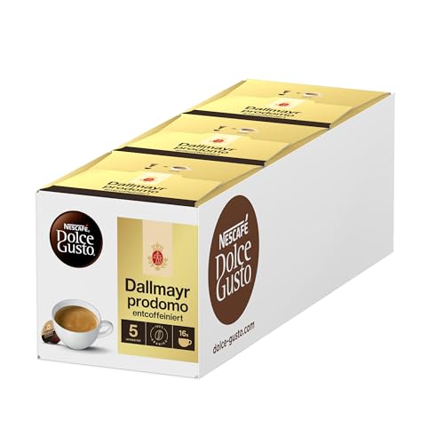 NESCAFÉ Dolce Gusto Dallmayr prodomo entcoffeiniert, 48 Kaffeekapseln (100% Arabica-Bohnen, Intensität 5), 3er Pack (3x16 Kapseln) von NESCAFÉ DOLCE GUSTO