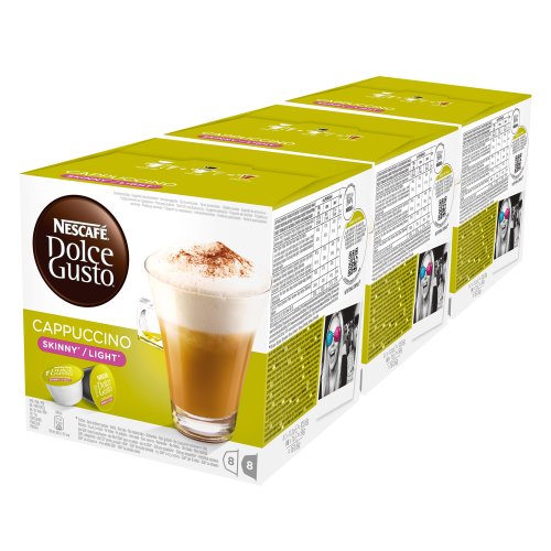 Nescafé Dolce Gusto Cappuccino light, weniger Kalorien, Kaffee, Kaffeekapsel, 3er Pack, 3 x 16 Kapseln (24 Portionen) von NESCAFÉ Dolce Gusto