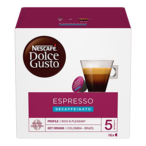 Nescafé Dolce Gusto Espresso Decaffeinato, Entkoffeiniert, Kaffee, Kaffeekapsel, 16 Kapseln von Dolce Gusto