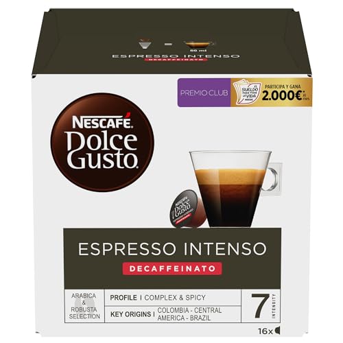 Nescafé Dolce Gusto Espresso Intenso Decaffeinato, Entkoffeiniert, Espressokapsel, Kaffeekapsel, 16 Kapseln von Nescafé Dolce Gusto