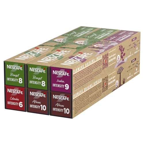 NESCAFÉ Farmers Origins Kaffeekapseln Probierset (4 Varianten), 6 x 10 Kaffeekapseln (60 Kapseln) - Kaffeekapseln für Nespresso Maschinen von Nescafe Farmers Origins