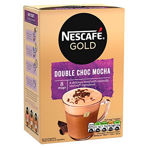 Instant-Kaffeepakete | Nescafé | Gold Double Choc Mokka 8 Stück | Gesamtgewicht 148 Gramm von NESCAFÉ