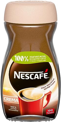 NESCAFÉ CLASSIC Crema, löslicher Bohnenkaffee aus mitteldunkel gerösteten Kaffeebohnen, kräftiger Instant-Kaffee mit samtiger Crema, koffeinhaltig, 1er Pack (1 x 200g) von Nescafe