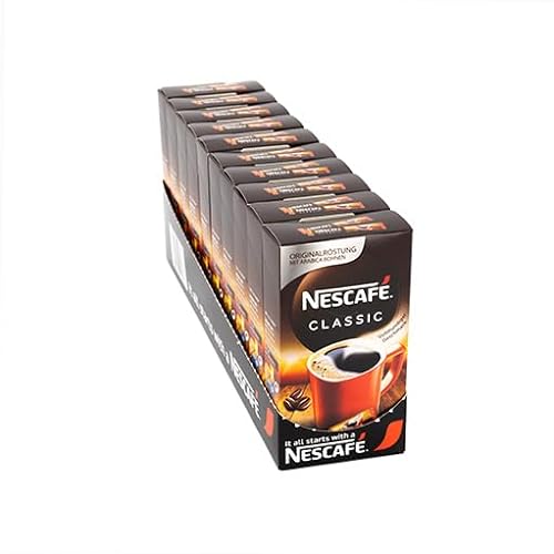 NESCAFÉ Classic Sticks, löslicher Bohnenkaffee, 10er Pack (1 Packung á 10 x 2g) | ideal für unterwegs, im Büro oder zu Hause, schnell zubereitet ohne Kaffeemaschine, in Einzelportionen von Nescafé
