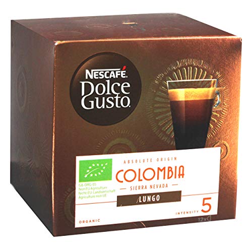 NESCAFÉ Dolce Gusto Absolute Origin Colombia Sierra Nevada Lungo, Kaffee Kapsel, Kaffeekapsel, Röstkaffee, Bio, 12 Kapseln von Nescafé