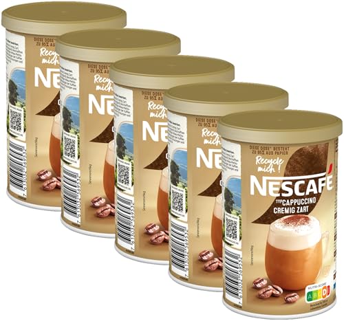 NESCAFÉ GOLD Typ Cappuccino Cremig Zart, Getränkepulver aus löslichem Bohnenkaffee, cremiger Geschmack & intensives Aroma, koffeinhaltig, 5er Pack (5 x 250g) von Nescafé