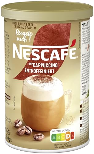 NESCAFÉ GOLD Typ Cappuccino Entkoffeiniert, Getränkepulver aus entkoffeiniertem löslichem Bohnenkaffee, vollmundig & aromatisch, koffeinfrei, 1er Pack (1 x 250g) von Nescafé