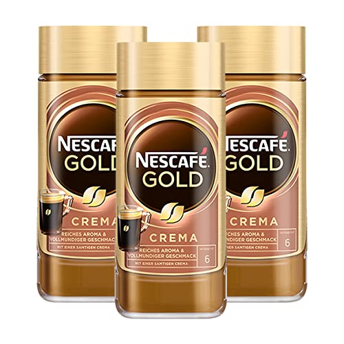 NESCAFÉ Gold Crema, löslicher Kaffee, 200g Glas, 3er Pack von Nescafe