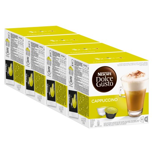 Nescafé Dolce Gusto Cappuccino, Kaffee, Kaffekapsel, 4er Pack, 4 x 16 Kapseln (32 Portionen) von NESCAFÉ DOLCE GUSTO