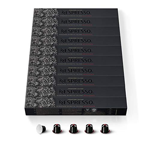 NESPRESSO ORIGINAL Ristretto Decaffeinato, Dunkle Röstung, Kompatibel mit ORIGINAL Kapselmaschinen, Kapsel Set aus 100 Kaffeekapseln von Nespresso