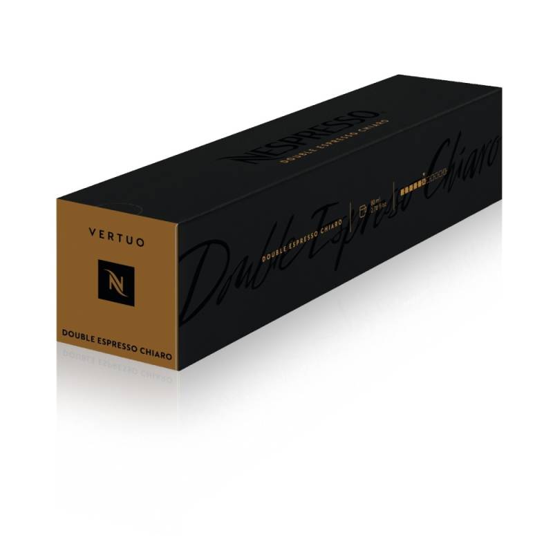 Nespresso Double Espresso Chiaro Decaffeinato Vertuo Line 10 Double Espresso Kaffeekapseln Braun 80ml Holzig & geröstetes Getreide​ von Nespresso