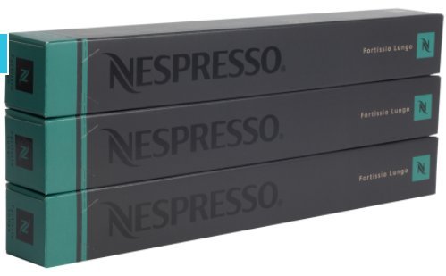 Nespresso Fortissio Kaffee mit Lungo-Geschmack, 30 Kapseln, 3 Hülsen, langer Ablauf von Nespresso
