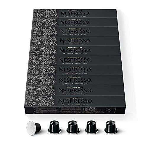 Nespresso Original - 100 Kapseln Ispirazione Ristretto Italiano - Intensität 10 - Für Ristretto & Espresso - (10 Packungen à 10 Stück) von Nespresso