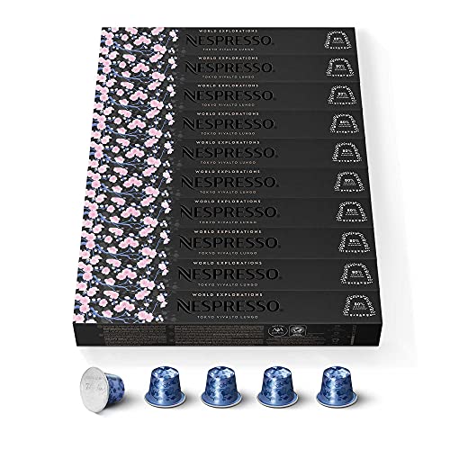 Nespresso Original Tokyo Lungo Kaffeekapseln, Intensität 6, für Lungo, 100 Stück (10 Packungen à 10) von Nespresso