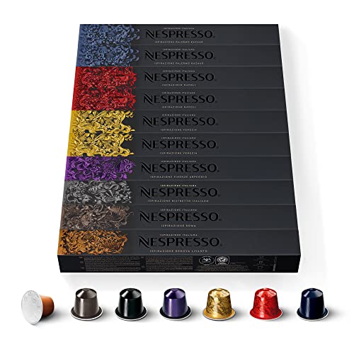 Nespresso Original – Sortiment Ispirazione Italiana 100 Kaffeekapseln – 20 x Kazaar, 10 x Ristretto, 10 x Arpeggio, 20 x Napoli, 20 x Venezia, 10 x Roma, 10 x Livanto von Nespresso