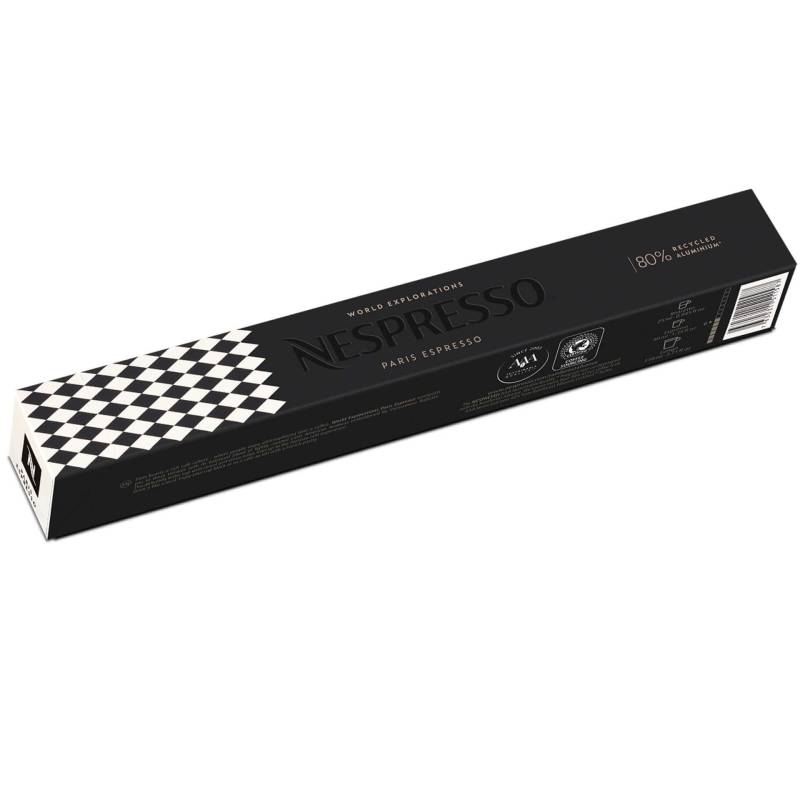 Nespresso Paris Espresso Original Line 10 Espresso Kaffeekapseln Schwarz/Weiß 40 ml Getreide- & Gebäckaroma mit Zitrusnote von Nespresso