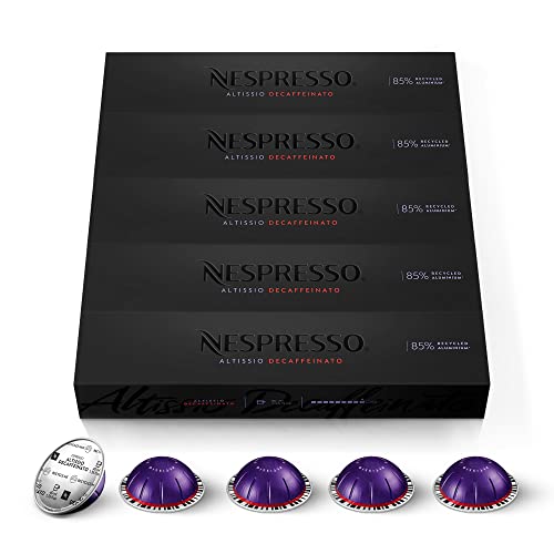 Nespresso Vertuo Altissio Decaffeinato Kapseln 9 - für Espresso 40 ml - 5 Packungen à 10 Stück von Nespresso