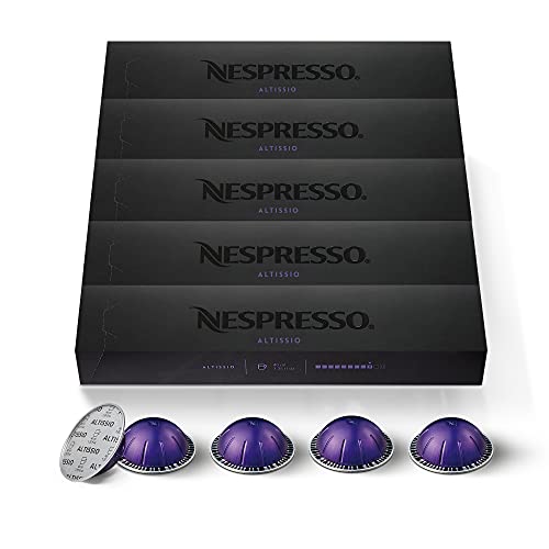 Nespresso Vertuo Altissio Kaffeekapseln, Intensität 9, für Espresso 40 ml, 50 Stück, 5 Packungen mit je 10 Stück Nespresso Vertuo Altissio Kaffeekapseln, Intensität 9, für Espresso 40 ml, 50 Stück, 5 Packungen mit je 10 Stück von Nespresso