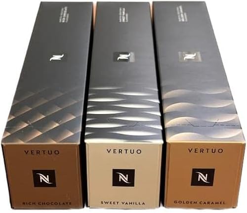 Nespresso Vertuo Barista Creations Golden Caramel,Sweet Vanilla, Rich Chocolate, 30 Kapseln von Nespresso