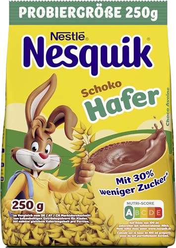 NESQUIK Schoko Hafer, Kakaohaltiges Getränkepulver mit Hafer zum Einrühren in Milch, 1er Pack (1 x 250g) von Nesquik