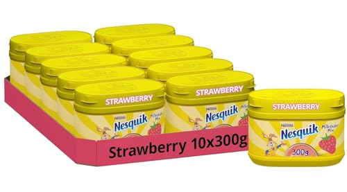 Nesquik Pulver Erdbeere, 300 g (Packung mit 10) von Nesquik