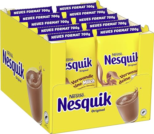 Nestlé NESQUIK, kakaohaltiges Getränkepulver zum Einrühren in Milch, 10er Pack (10 x 700g) von Nesquik