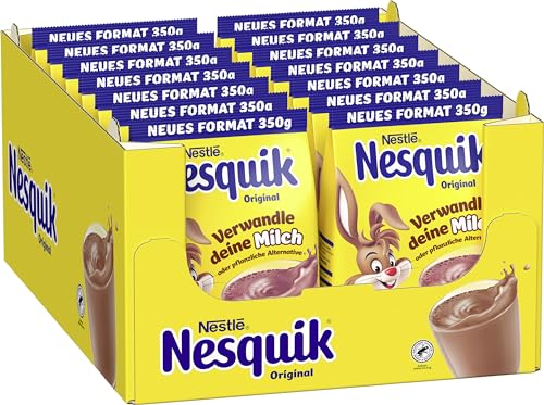 Nestlé NESQUIK, kakaohaltiges Getränkepulver zum Einrühren in Milch, 14er Pack (14 x 350g) von Nesquik