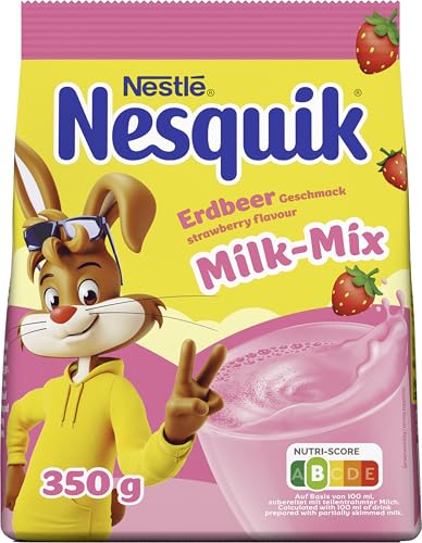 Nestlé NESQUIK Erdbeer, Getränkepulver mit Erdbeergeschmack, 1er Pack (1x350g) von Nesquik