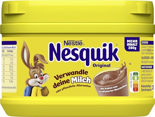 Nestlé NESQUIK kakaohaltiges Getränkepulver zum Einrühren in Milch, 1er Pack (1 x 280g) von Nesquik