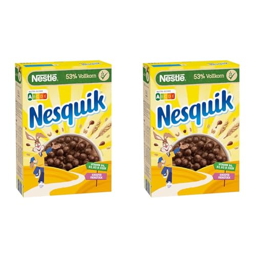 Nestlé Nesquik Knusper-Frühstück, Schoko Cerealien mit Vollkorn, 2er Pack (1x 330g) von Nesquik