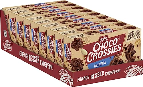 NESTLÉ CHOCO CROSSIES Original, krosse Flakes und knackige Mandeln, umhüllt von zartschmelzender Milchschokolade, 9er Pack (9x2 à 75g) von Nestlé Choco Crossies