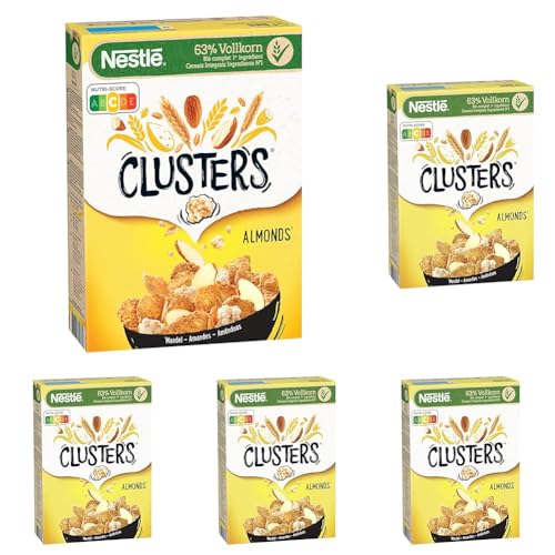 Nestlé Clusters Mandel, Cerealien für ein leckeres Frühstück mit knackigen Mandelblättchen, 5er Pack (1x325g) von Nestlé Clusters