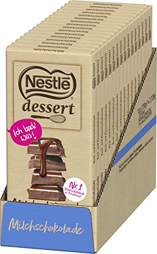 Nestlé Dessert Backschokolade Milchschokolade, unwiderstehlich, zartschmelzend. Die Nr. 1 Backschokolade aus Frankreich, jetzt auch in Deutschland! Tafelschokolade je 170g, 16er Pack (16x170g) von Nestlé Dessert