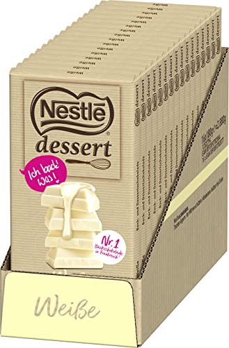 Nestlé Dessert Backschokolade Weiß, unwiderstehlich, zartschmelzend. Die Nr. 1 Backschokolade aus Frankreich, jetzt auch in Deutschland! Tafelschokolade je 180g, 16er Pack (16x180g) von Nestlé Dessert