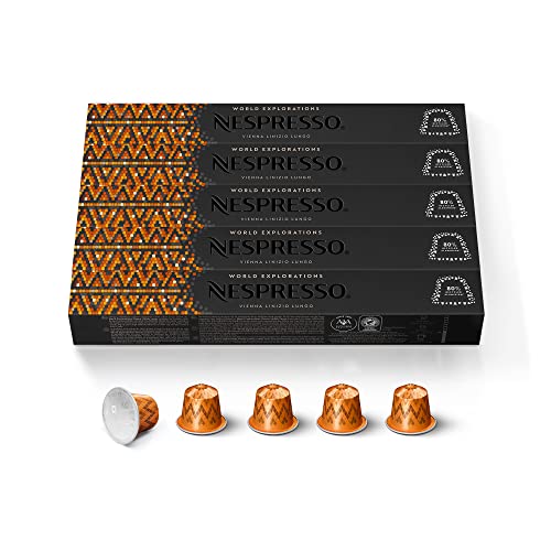 NESPRESSO ORIGINAL Vienna Lungo, Mittlere Röstung, Kompatibel mit ORIGINAL Kaffeemaschinen, Kapsel Set aus 50 Kaffeekapseln von NESPRESSO