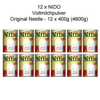 12 x NIDO -Vollmilchpulver -Original Nestle - 12 x 400g (4800g) - asiafoodland Vorteilspaket von Nestlé