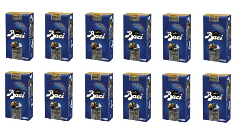 12x Perugina Baci Bijou Fondentissimo 70% Extra dunkle Schokoladenpraline gefüllt mit karamellisierten Haselnüssen und Kakaobohnen 200g von Nestlè